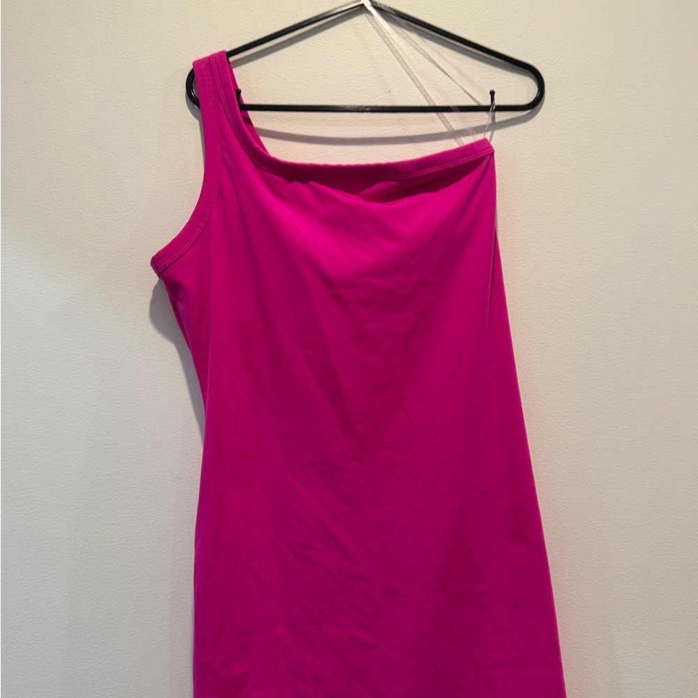 All in Motion Pink Asymmetrical One-Shoulder Dress